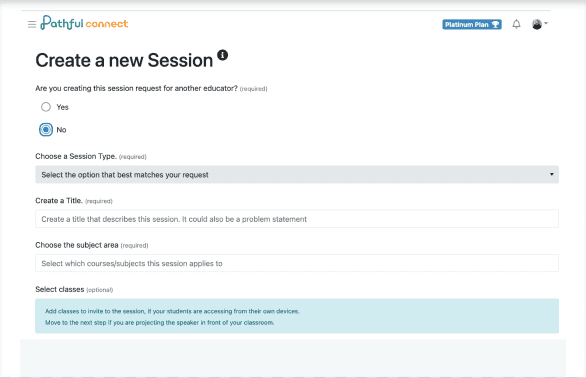 Increase session relevance with personalized **teacher requested sessions**